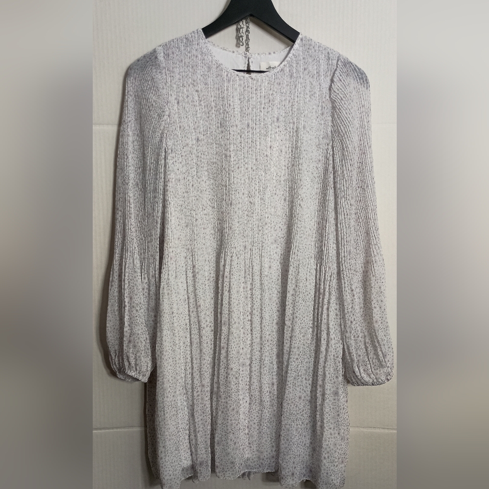 Pleated chiffon mini dress
